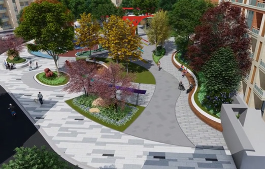 南中路立新路口綠地景觀設計視頻0411